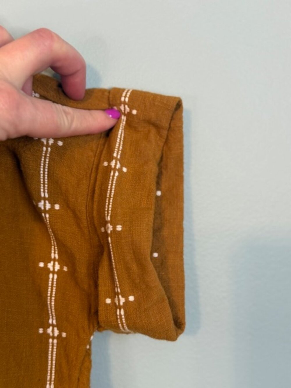 Madewell Central Shirt in Stripe Mix: Ochre Mustard Short Sleeve Blouse - Picture 5 of 8
